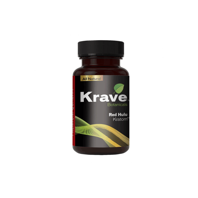 Red Hulu Krave Kratom Capsules (300ct)