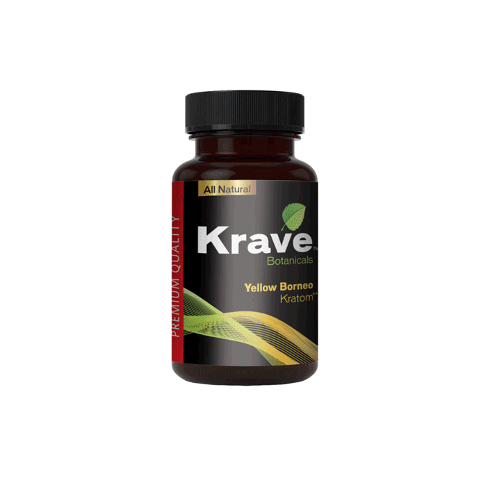 Yellow Borneo Krave Kratom Capsules (300ct)