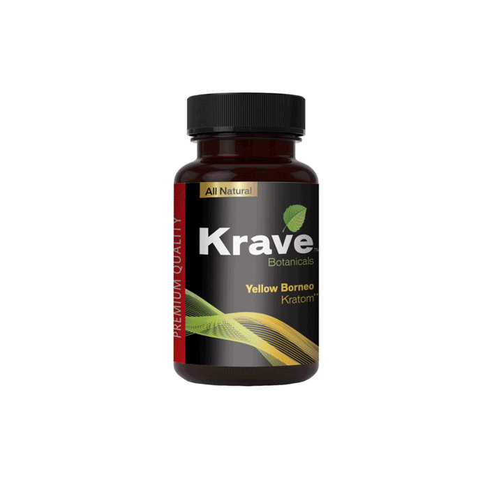 Yellow Borneo Krave Kratom Capsules (500ct)