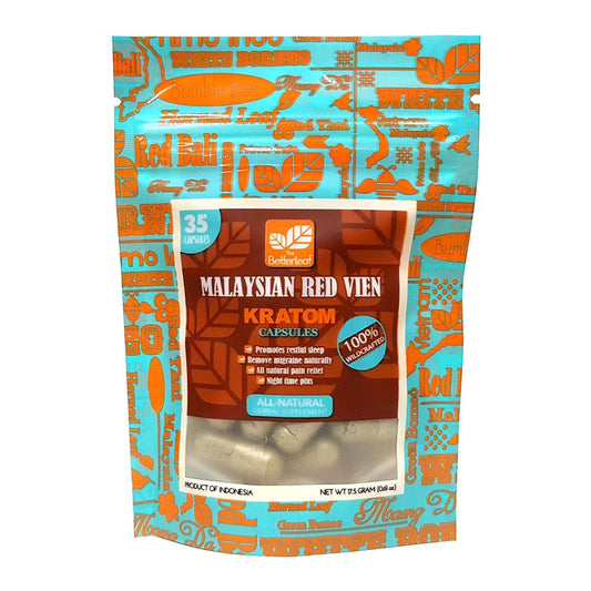 The Betterleaf Malaysian Red Vein Kratom Capsules