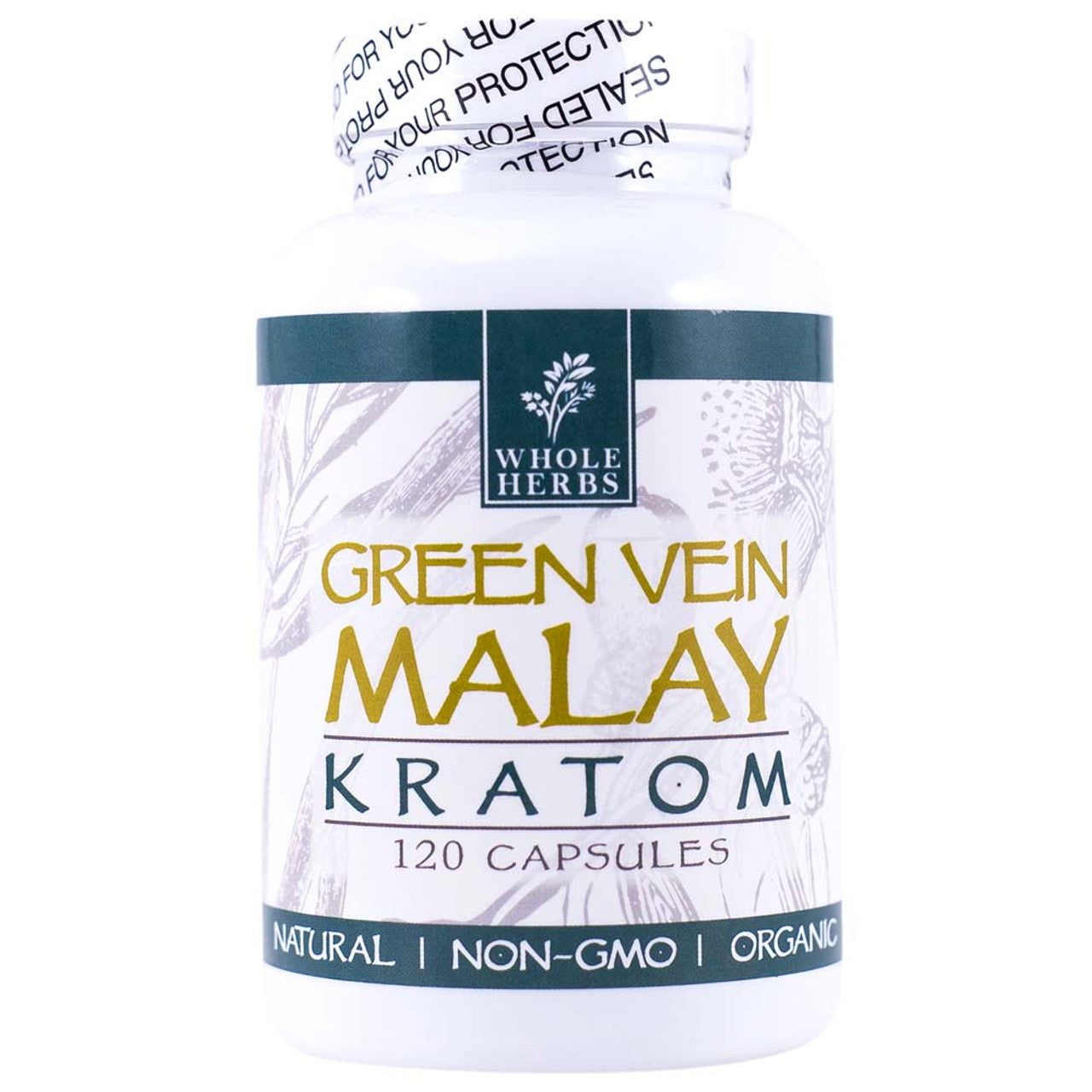 Whole Herbs Green Vein Malay Kratom Capsules